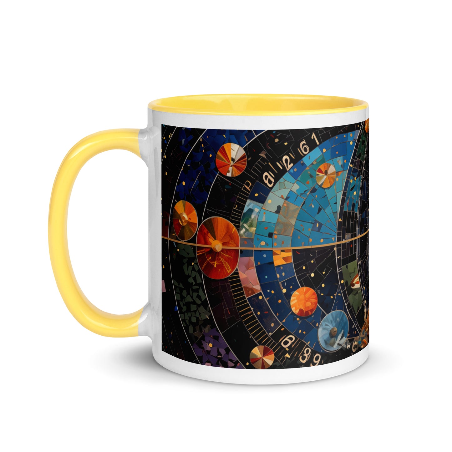 Cosmic Hyperbolic Tessellation Mug with Color Inside