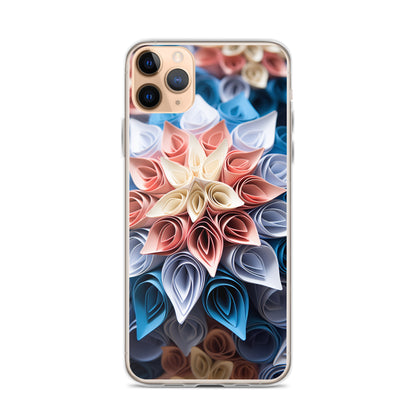 Vibrant Flower iPhone Phone Case (All Models) — iPhone 11 Pro Max case mockup, on phone