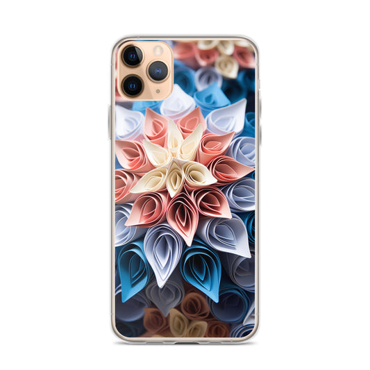 Vibrant Flower iPhone Phone Case (All Models) — iPhone 11 Pro Max case mockup, on phone