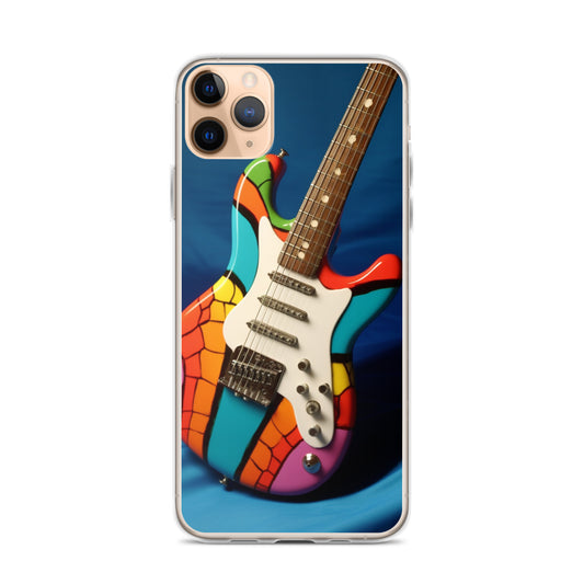 Abstract Guitar Phone Case for iPhone (All Models) — iPhone 11 Pro Max case mockup, on phone