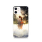 Water Colour Couple Phone Case for iPhone® — iPhone 12 case mockup, on phone