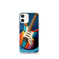 Abstract Guitar Phone Case for iPhone (All Models) — iPhone 12 mini case mockup, on phone