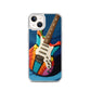 Abstract Guitar Phone Case for iPhone (All Models) — iPhone 13 case mockup, on phone