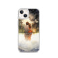 Water Colour Couple Phone Case for iPhone® — iPhone 13 case mockup, on phone
