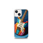 Abstract Guitar Phone Case for iPhone (All Models) — iPhone 13 mini case mockup, on phone