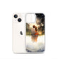 Water Colour Couple Phone Case for iPhone® — iPhone 13 mini case mockup, with phone