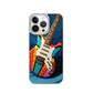Abstract Guitar Phone Case for iPhone (All Models) — iPhone 13 Pro case mockup, on phone