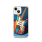 Abstract Guitar Phone Case for iPhone (All Models) — iPhone 14 case mockup, on phone
