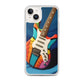 Abstract Guitar Phone Case for iPhone (All Models) — iPhone 14 Plus case mockup, on phone