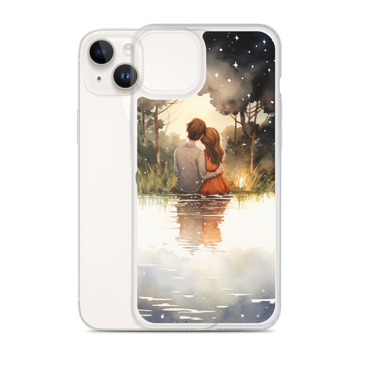 Water Colour Couple Phone Case for iPhone®