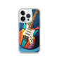 Abstract Guitar Phone Case for iPhone (All Models) — iPhone 14 Pro case mockup, on phone