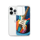 Abstract Guitar Phone Case for iPhone (All Models) — iPhone 14 Pro case mockup, with phone