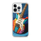 Abstract Guitar Phone Case for iPhone (All Models) — iPhone 14 Pro Max case mockup, on phone