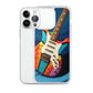 Abstract Guitar Phone Case for iPhone (All Models) — iPhone 14 Pro Max case mockup, with phone