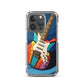 Abstract Guitar Phone Case for iPhone (All Models) — iPhone 15 Pro case mockup, on phone