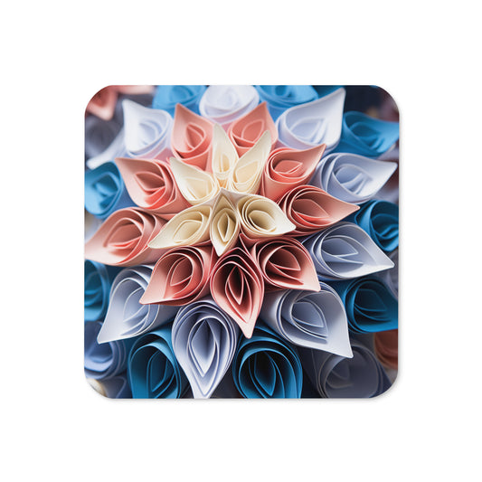 Vibrant Flower Cork-Back Coaster