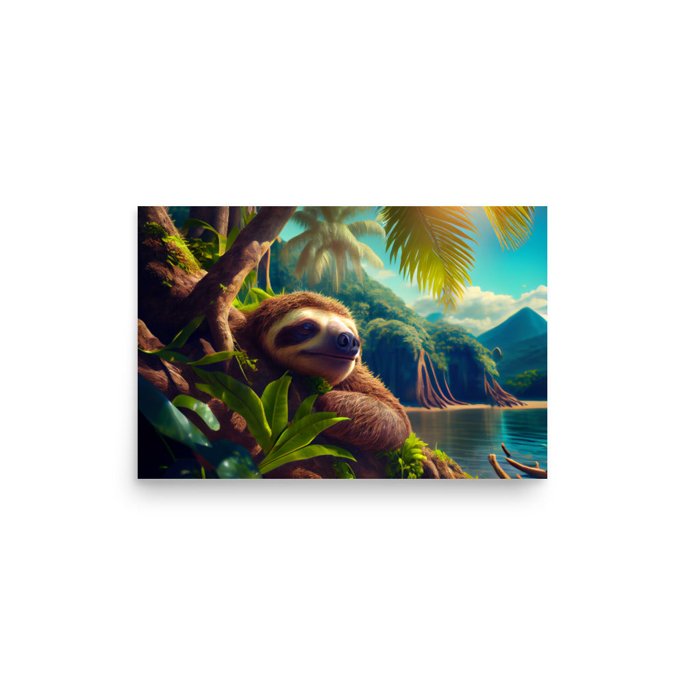 Costa Rica Sloth Poster