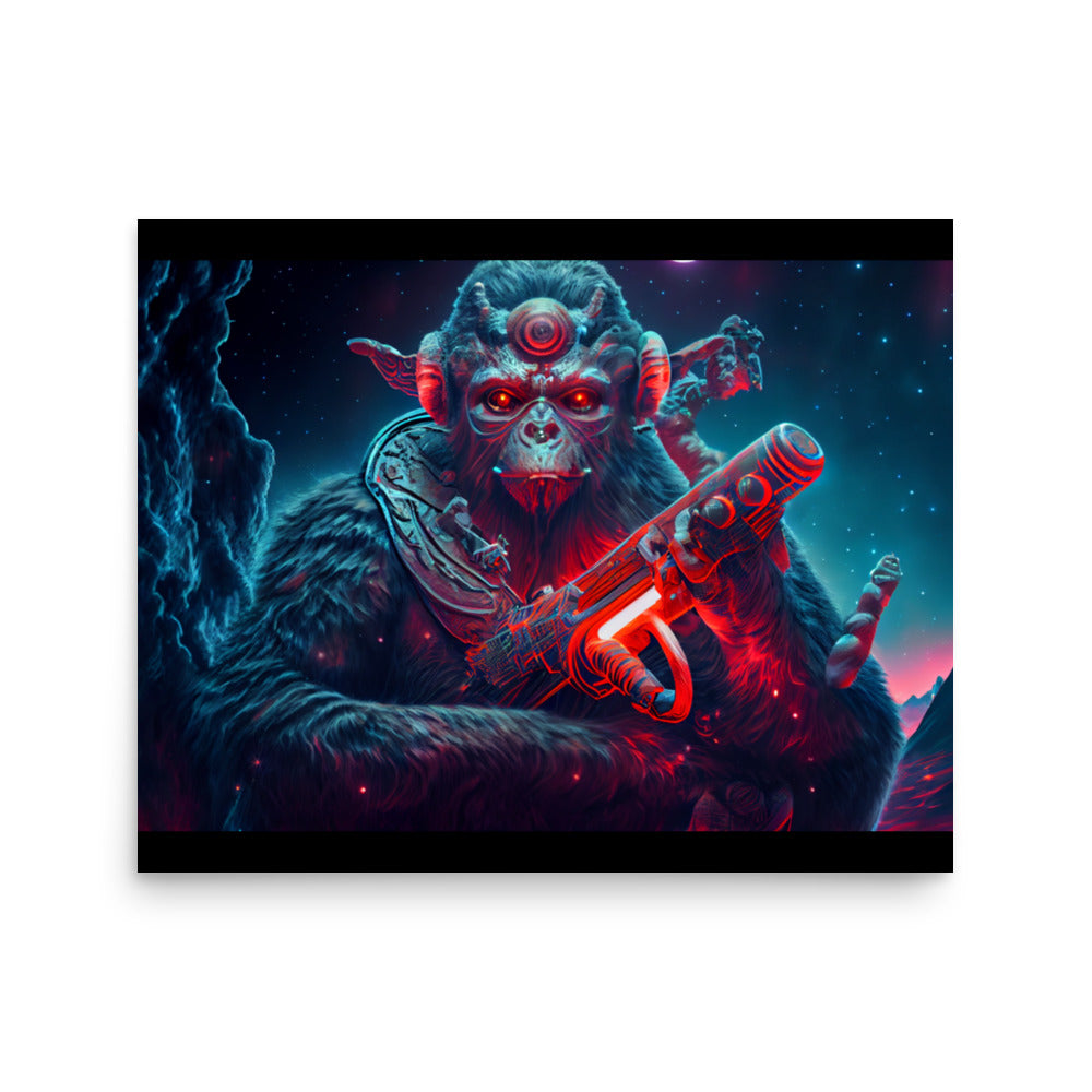 Glactic Monkey Marine Poster