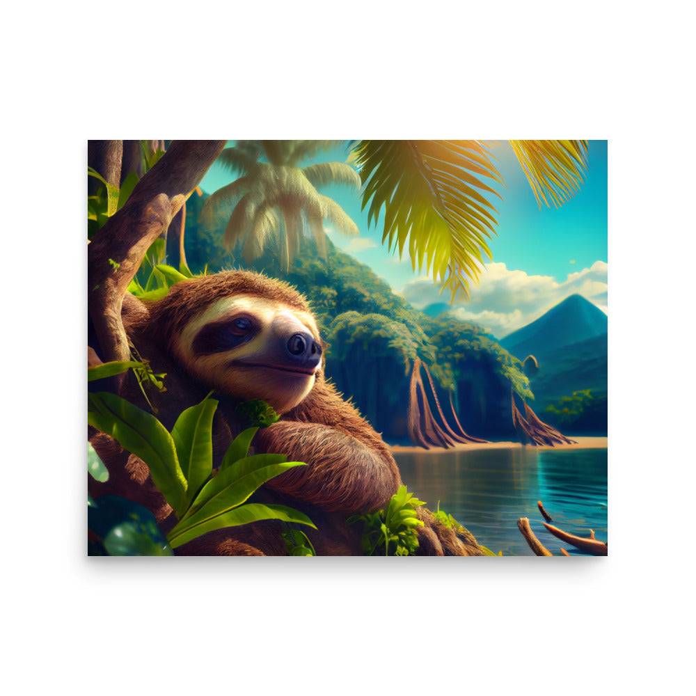 Costa Rica Sloth Poster