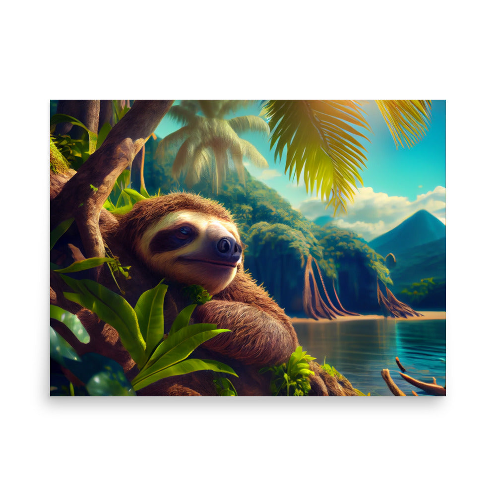 Costa Rica Sloth Poster