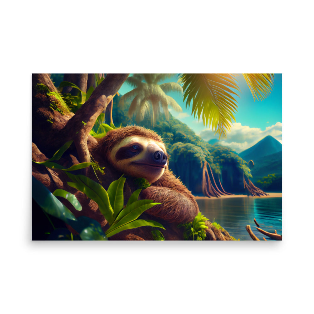 Costa Rica Sloth Poster