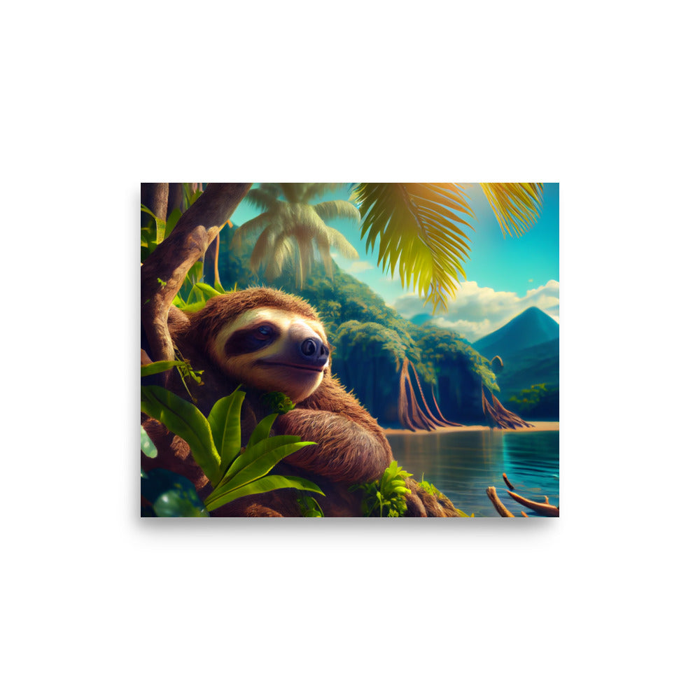 Costa Rica Sloth Poster