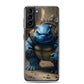 Blast Turtle Samsung Phone Case — Samsung Galaxy S21 PLUS case mockup, on phone